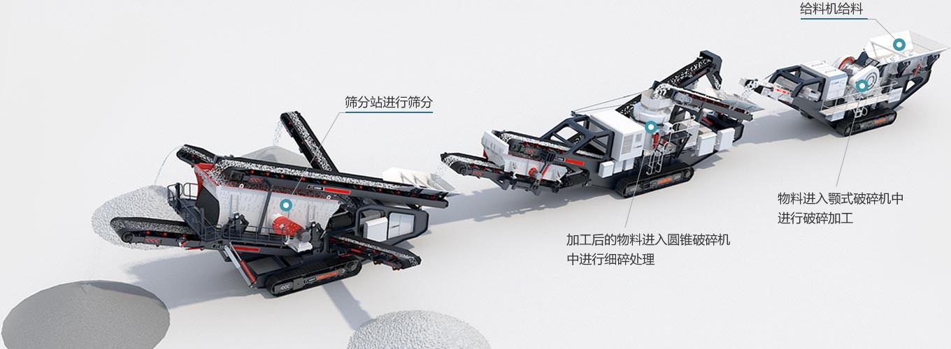 河北时产300吨履带式移动破碎站客户现场